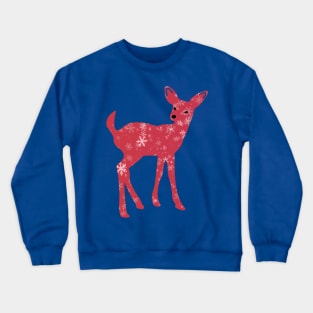 Deer with red christmas pattern Crewneck Sweatshirt
